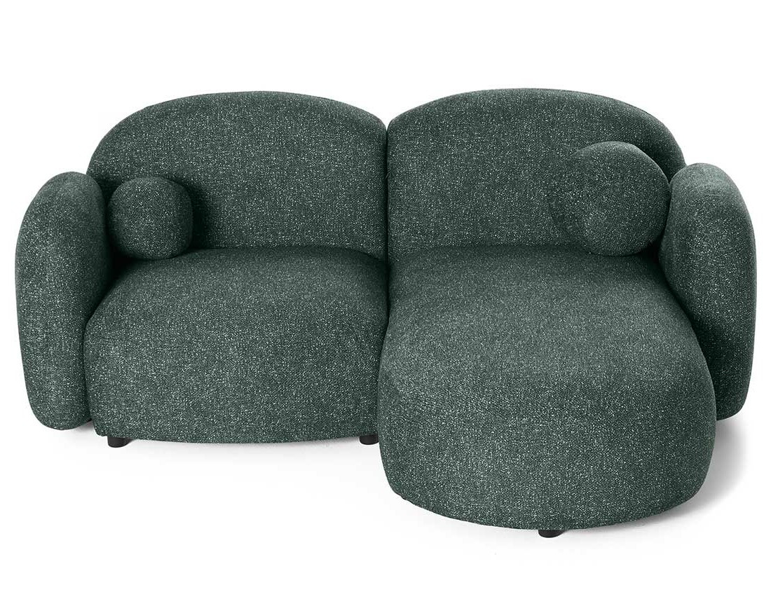 Canapé d'angle droit 3 places en tissu moucheté Velris