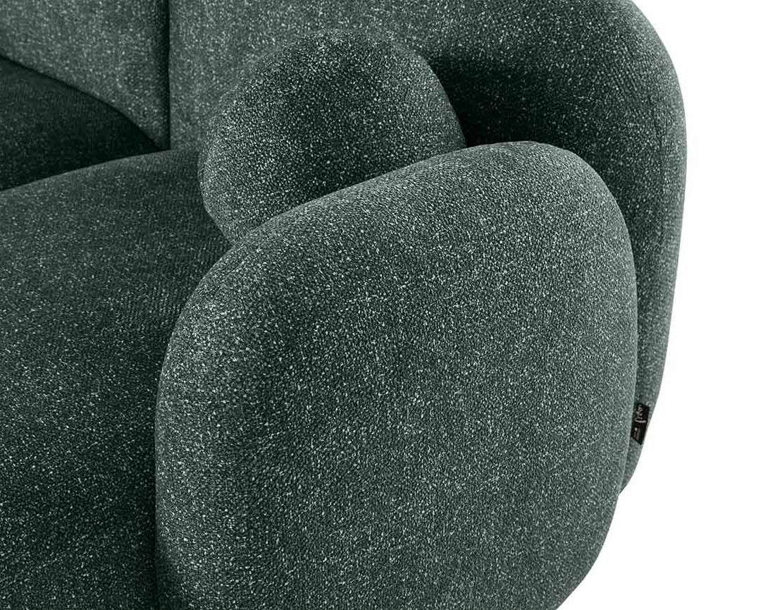 Canapé d'angle droit 3 places en tissu moucheté Velris