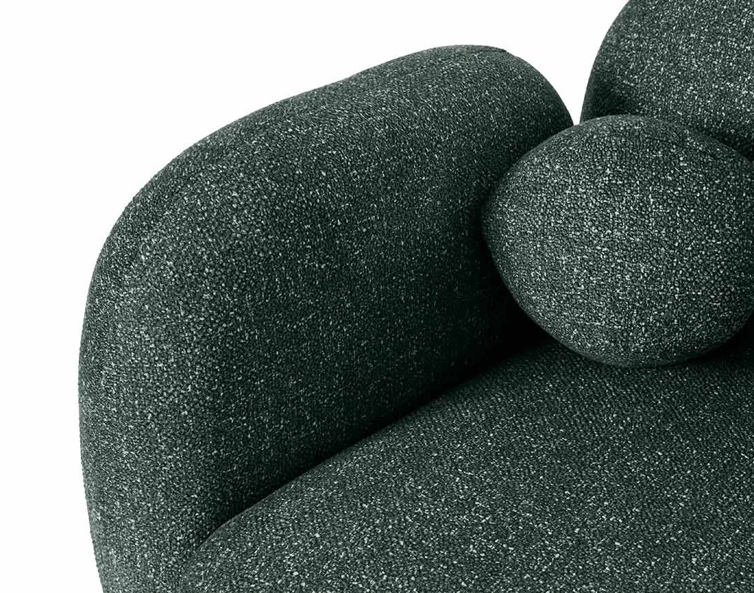 Canapé d'angle droit 3 places en tissu moucheté Velris