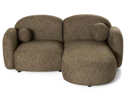 Canapé d'angle droit 3 places en tissu moucheté Velris