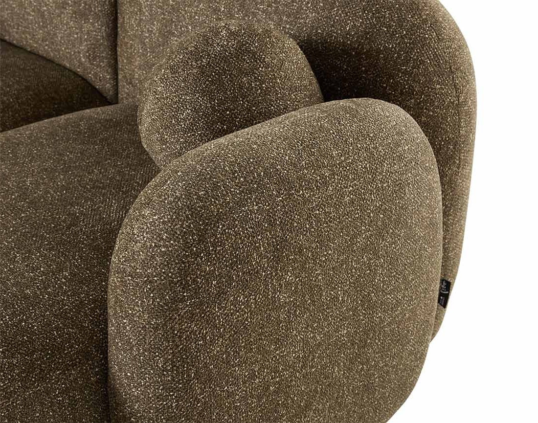 Canapé d'angle droit 3 places en tissu moucheté Velris