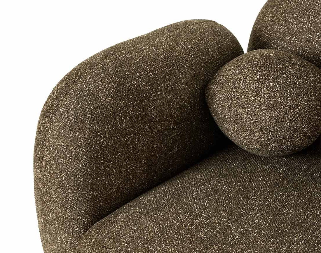 Canapé d'angle droit 3 places en tissu moucheté Velris