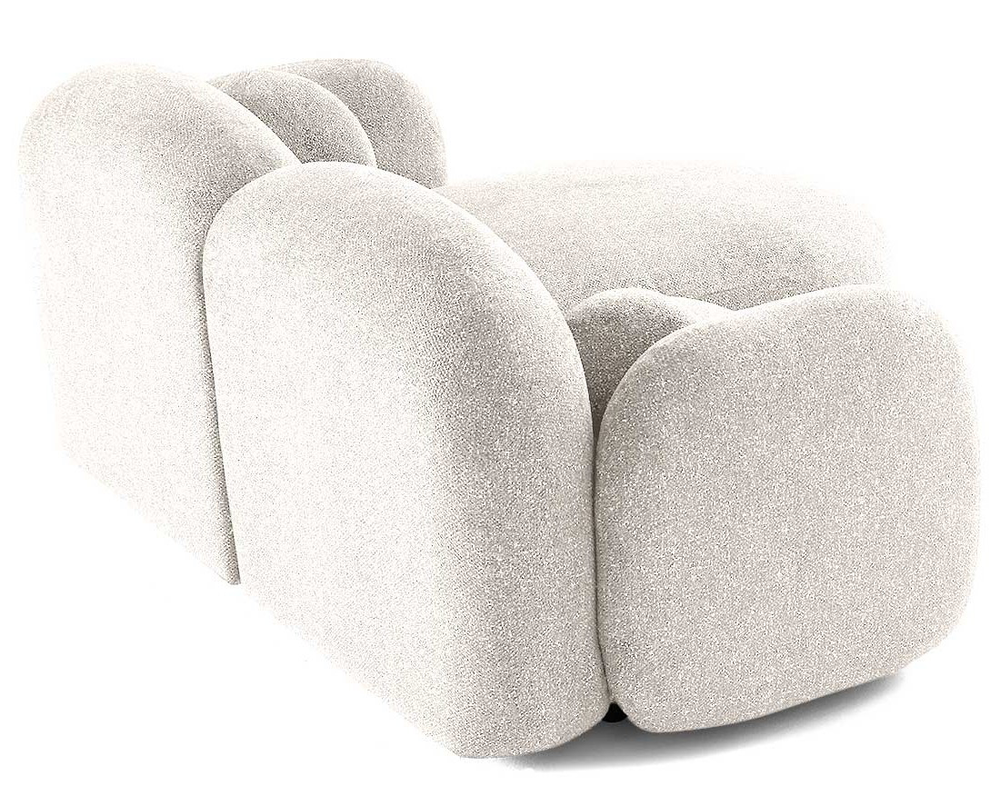 Canapé d'angle droit 3 places en tissu moucheté Velris