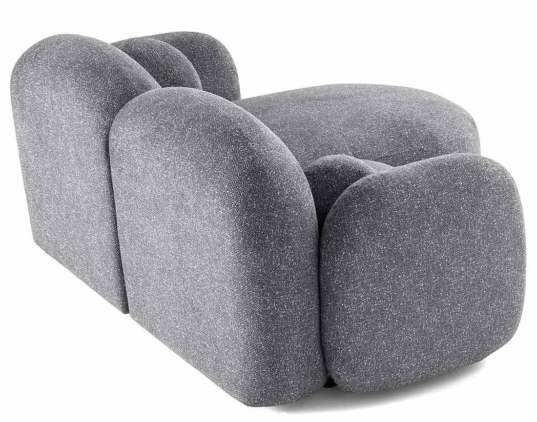 Canapé d'angle droit 3 places en tissu moucheté Velris