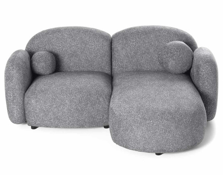 Canapé d'angle droit 3 places en tissu moucheté Velris