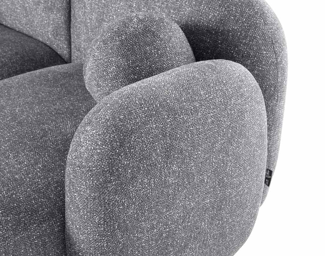 Canapé d'angle droit 3 places en tissu moucheté Velris