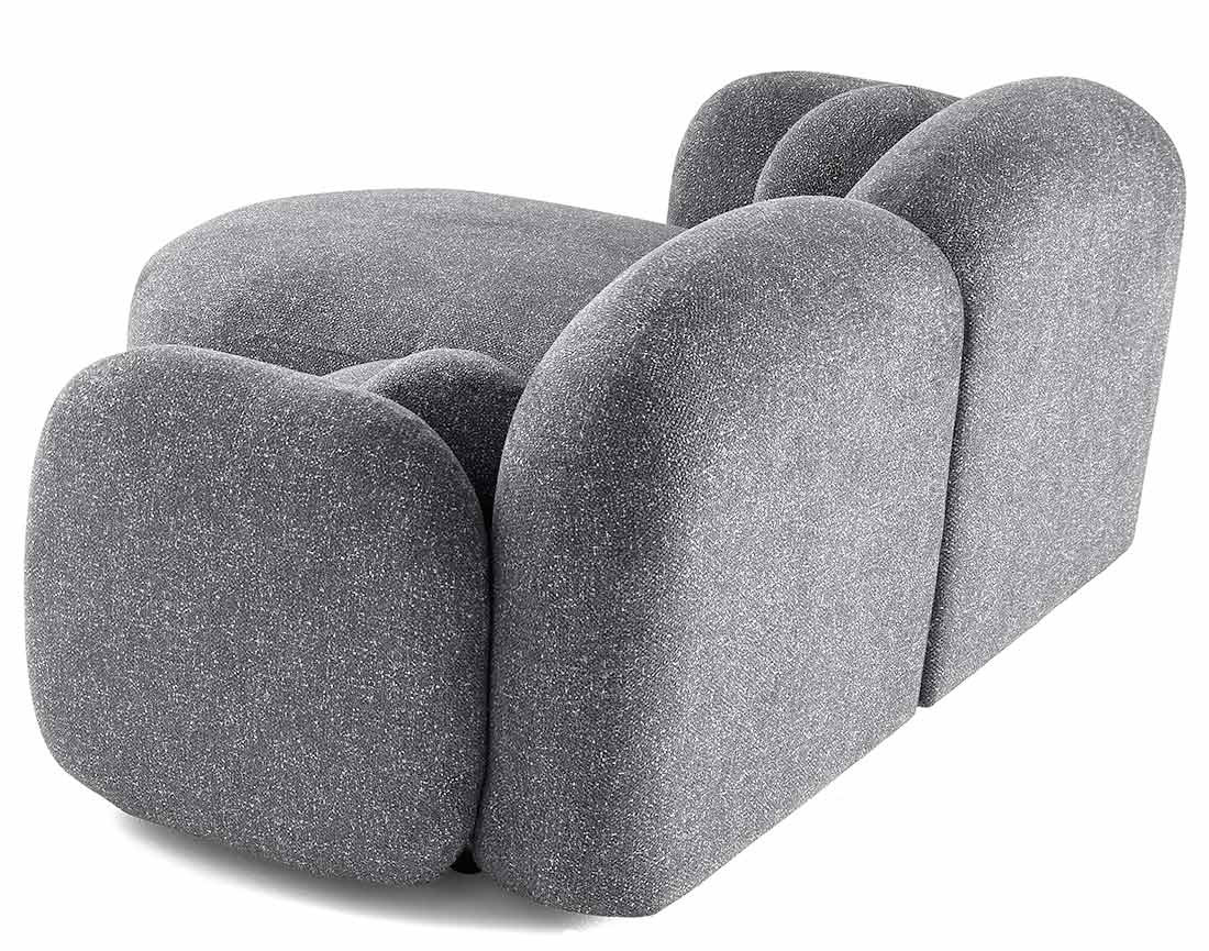 Canapé d'angle gauche 3 places en tissu moucheté Velris