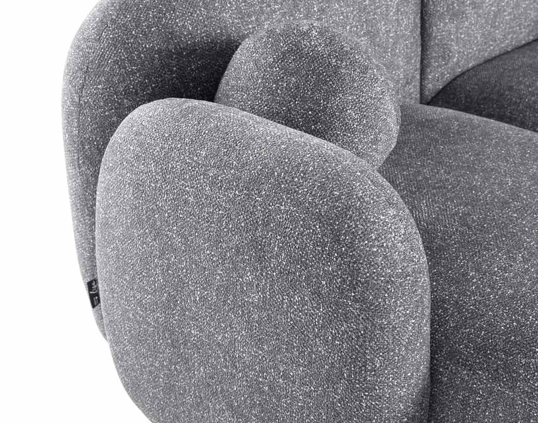 Canapé d'angle gauche 3 places en tissu moucheté Velris