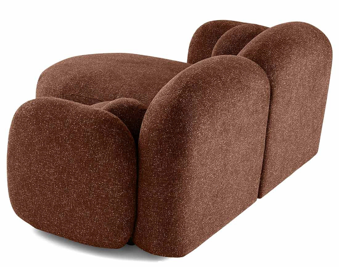 Canapé d'angle gauche 3 places en tissu moucheté Velris