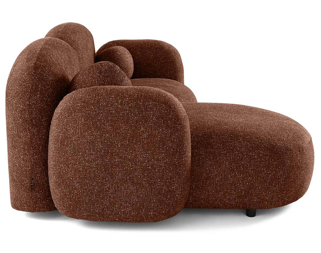 Canapé d'angle gauche 3 places en tissu moucheté Velris