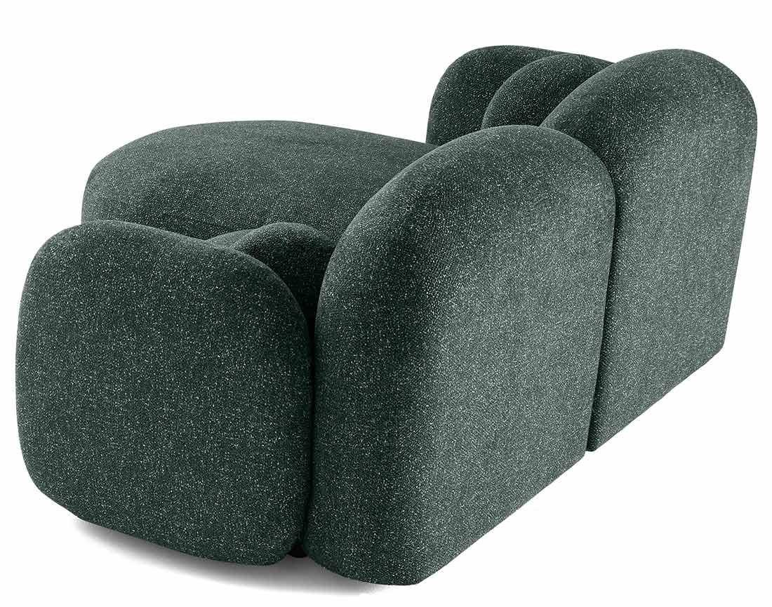 Canapé d'angle gauche 3 places en tissu moucheté Velris