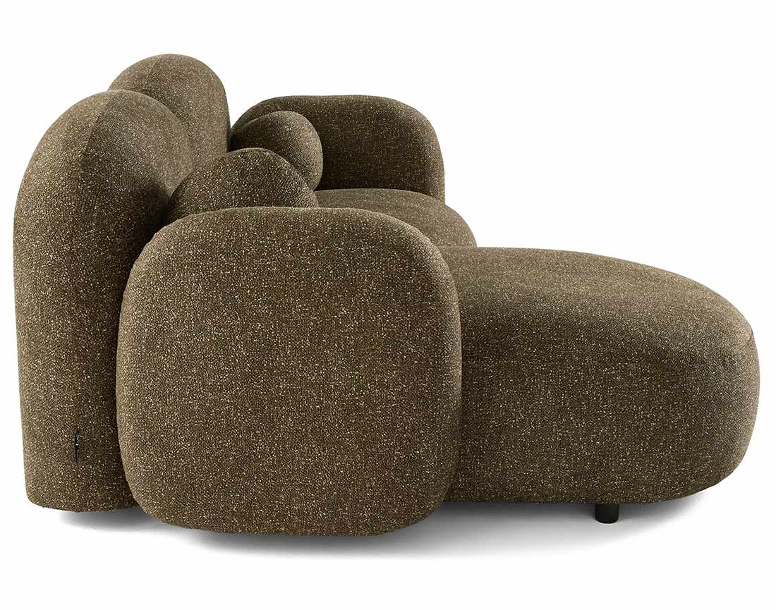 Canapé d'angle gauche 3 places en tissu moucheté Velris