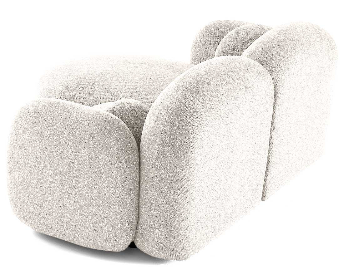 Canapé d'angle gauche 3 places en tissu moucheté Velris