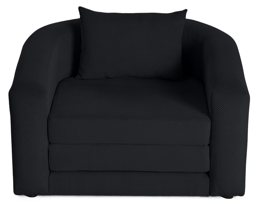 Canapé convertible déplimousse 1 place en velours texturé Nuvia