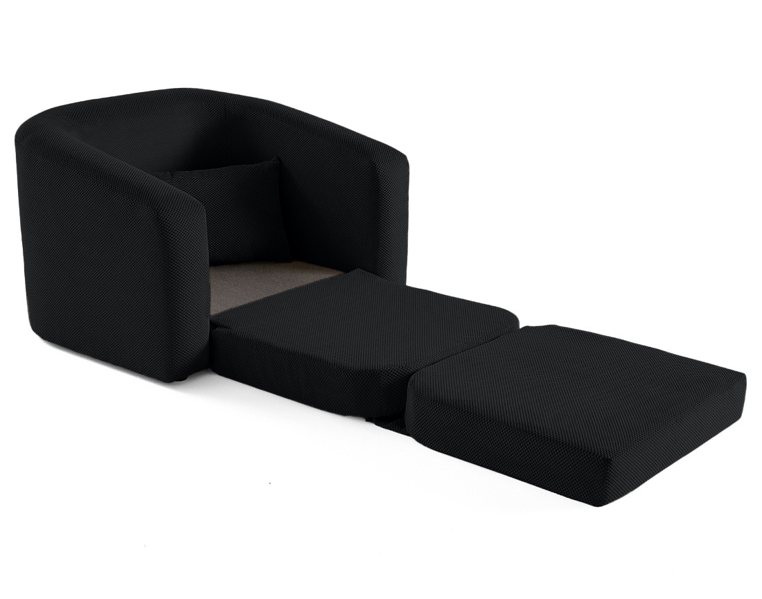 Canapé convertible déplimousse 1 place en velours texturé Nuvia