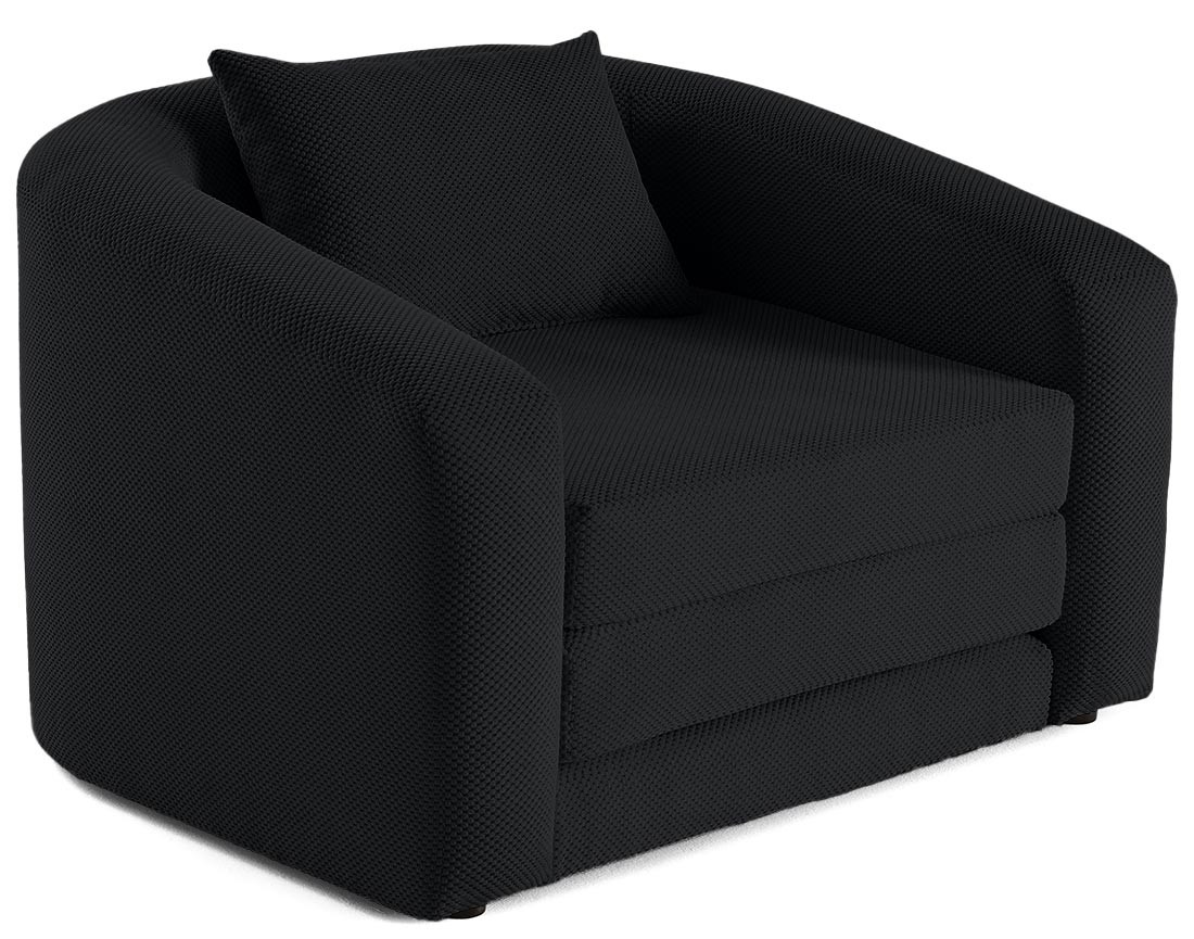 Canapé convertible déplimousse 1 place en velours texturé Nuvia