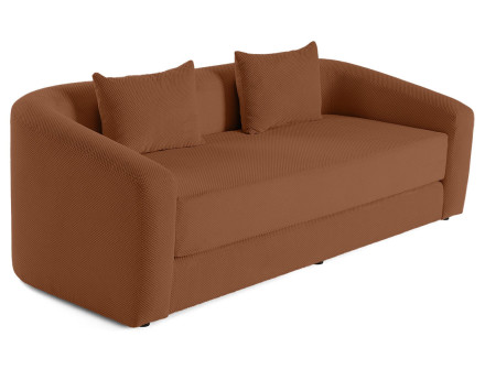 Canapé convertible déplimousse 3 places en velours texturé Nuvia