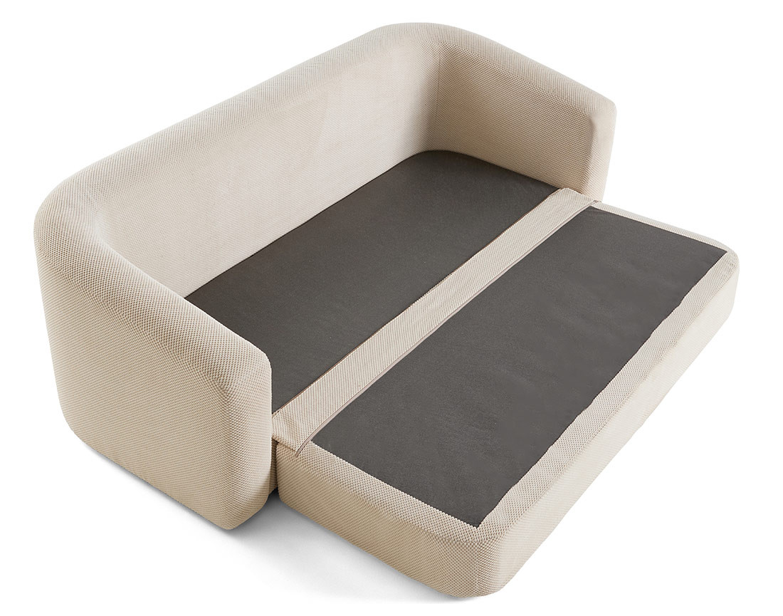 Canapé convertible déplimousse 3 places en velours texturé Nuvia