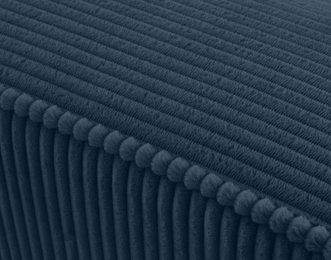 Canapé droit 4 places avec double méridienne assise profonde en velours côtelé Topaze