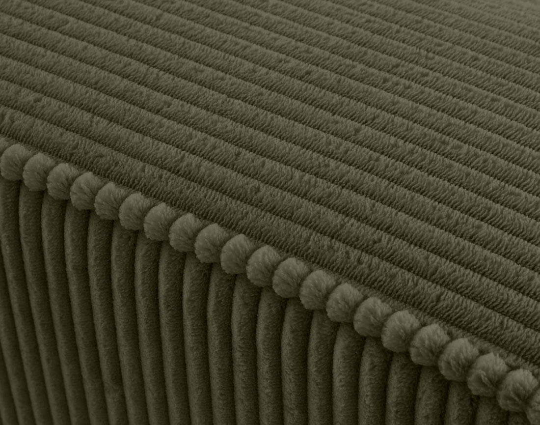 Canapé droit 4 places avec double méridienne assise profonde en velours côtelé Topaze