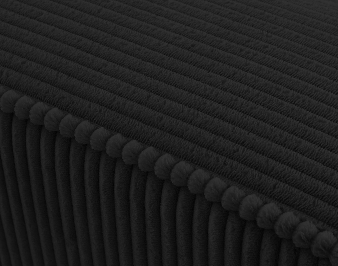 Canapé droit 4 places avec double méridienne assise profonde en velours côtelé Topaze