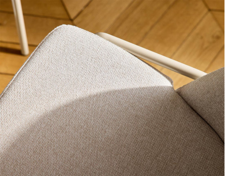 Lot de 4 chaises en tissu beige Imelda