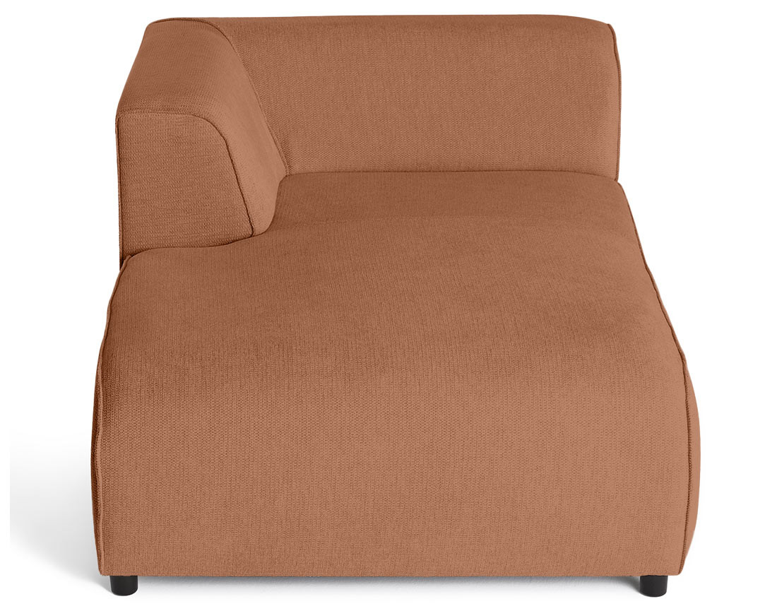 Module d'assise méridienne gauche en tissu texturé Suaro