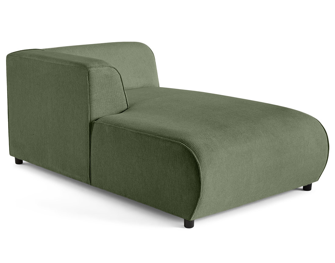 Module d'assise méridienne gauche en tissu texturé Suaro