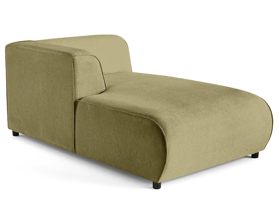 Module d'assise méridienne gauche en tissu texturé Suaro