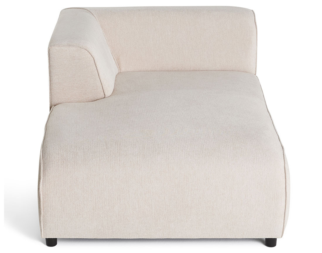 Module d'assise méridienne gauche en tissu texturé Suaro