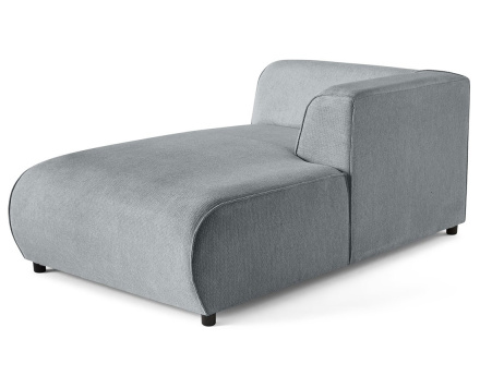 Module d'assise méridienne droit en tissu texturé Suaro