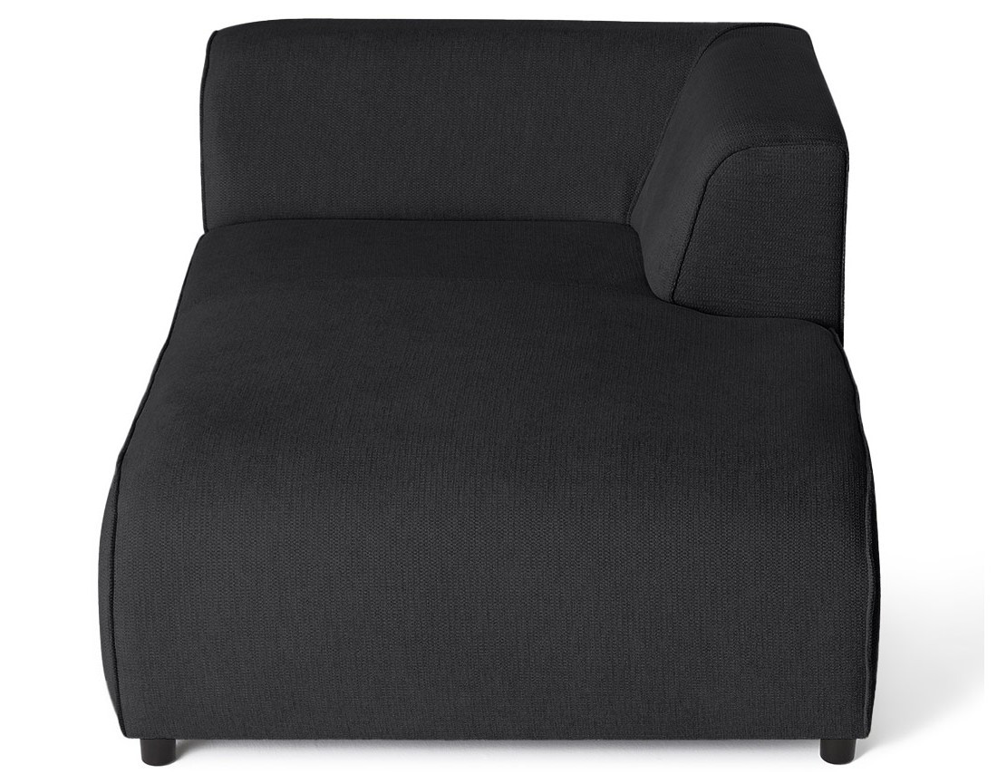 Module d'assise méridienne droit en tissu texturé Suaro