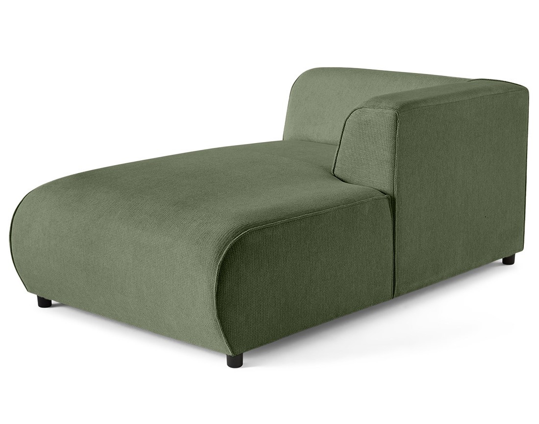 Module d'assise méridienne droit en tissu texturé Suaro