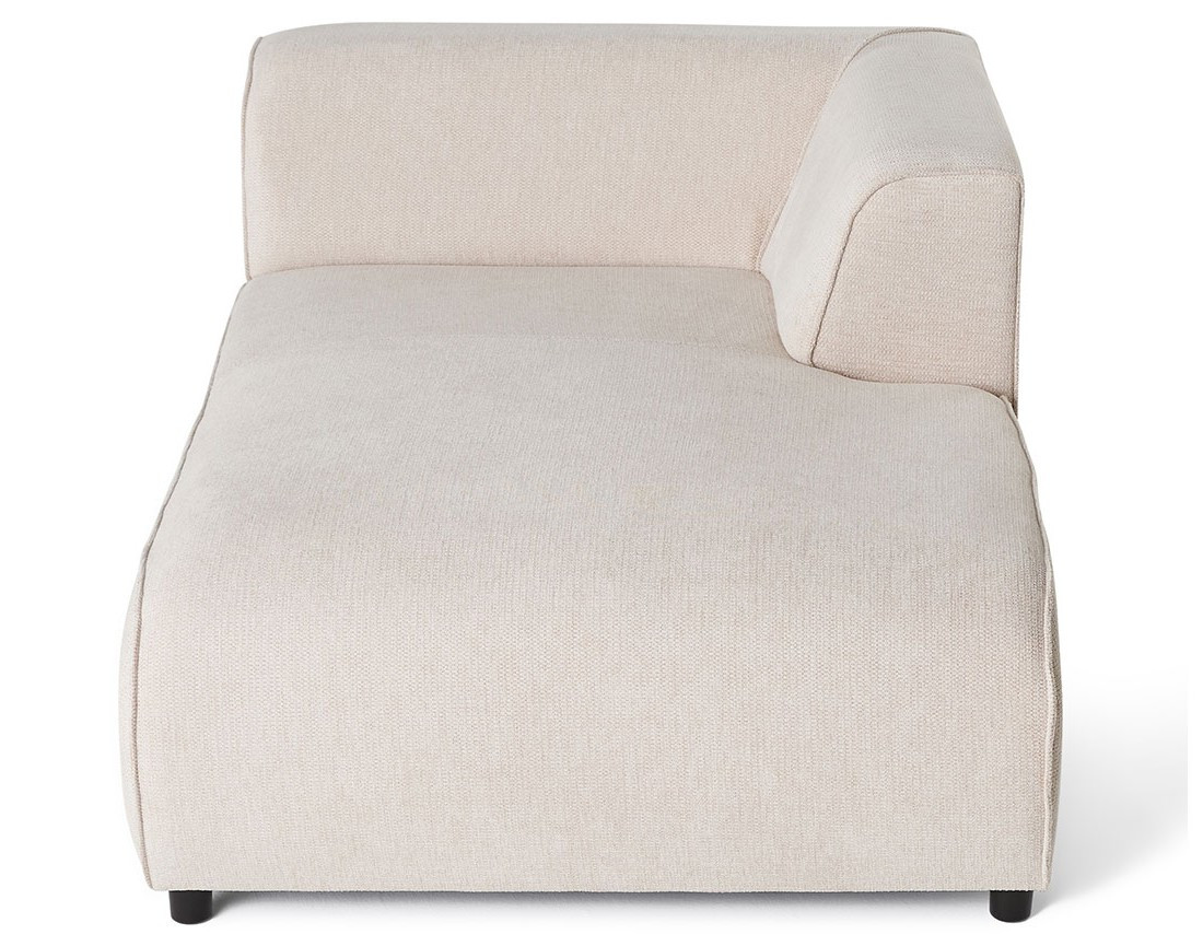 Module d'assise méridienne droit en tissu texturé Suaro