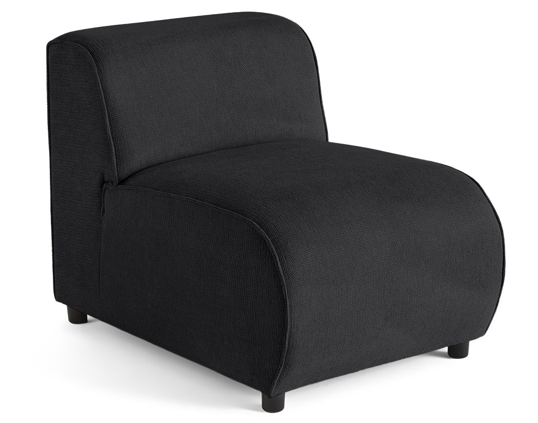 Module d'assise sans accoudoirs en tissu texturé Suaro