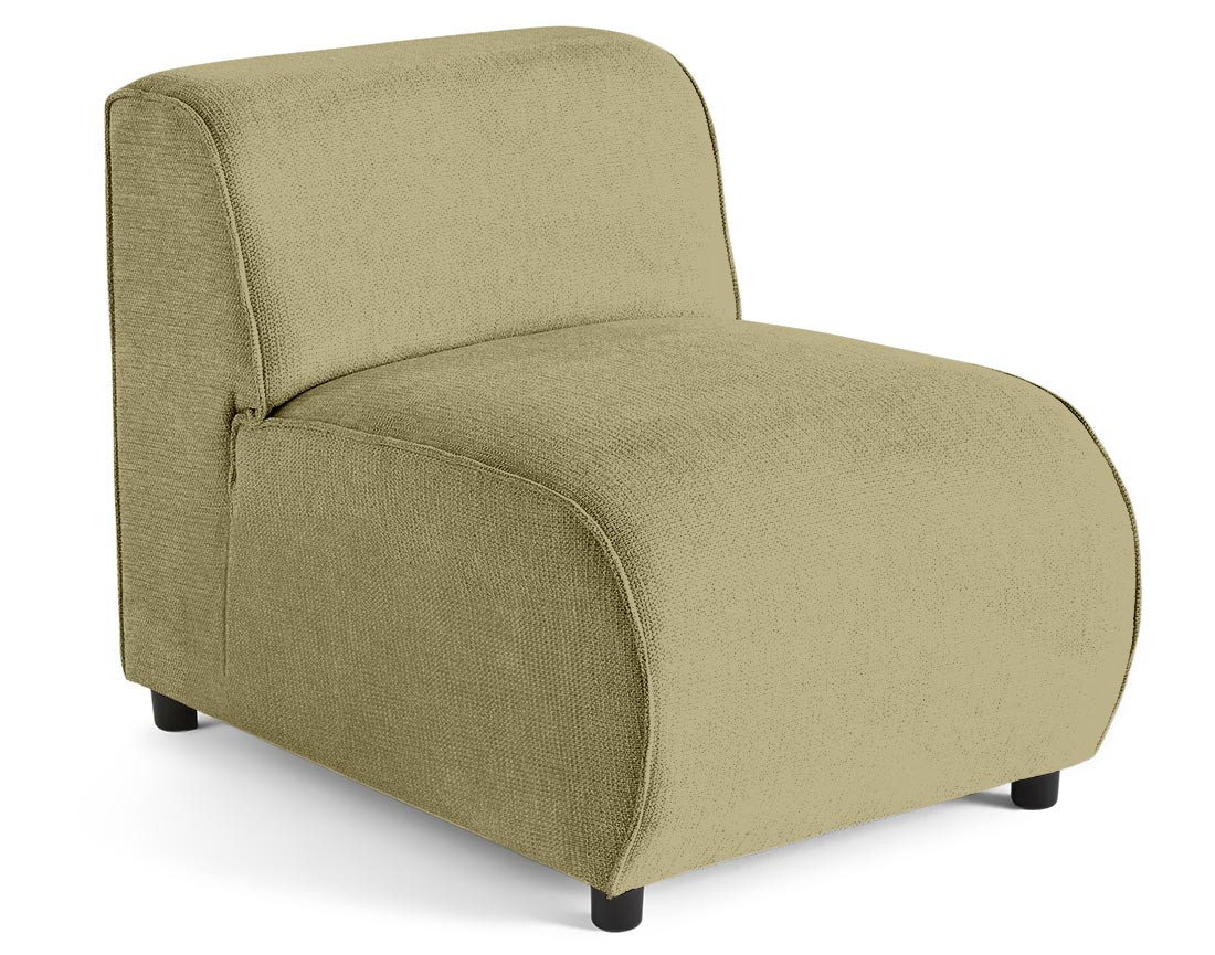 Module d'assise sans accoudoirs en tissu texturé Suaro