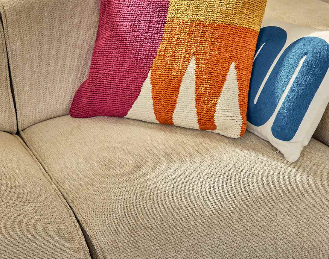 Module d'assise sans accoudoirs en tissu texturé Suaro