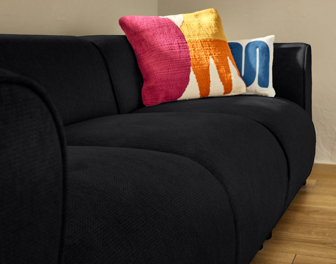 Module d'assise sans accoudoirs en tissu texturé Suaro