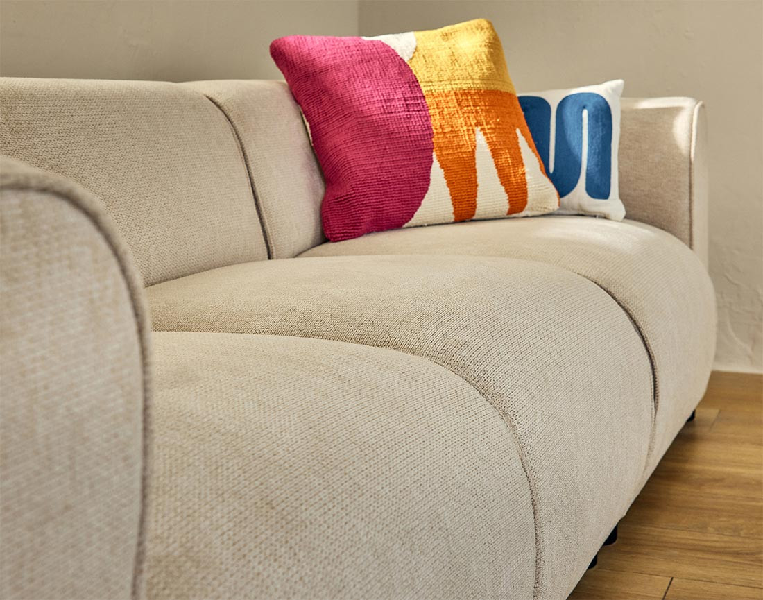 Module d'assise sans accoudoirs en tissu texturé Suaro