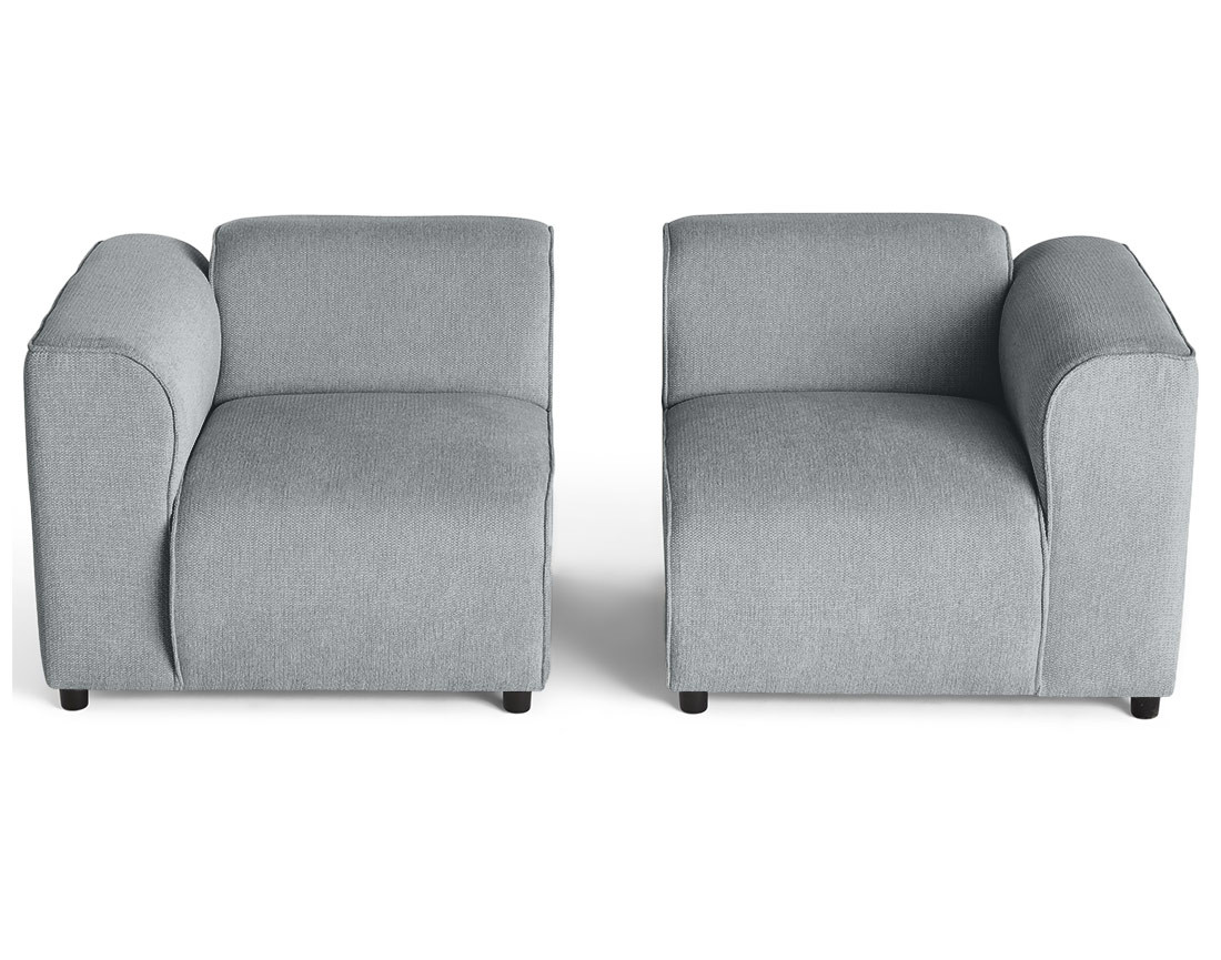 Canapé modulable 2 places en tissu texturé Suaro