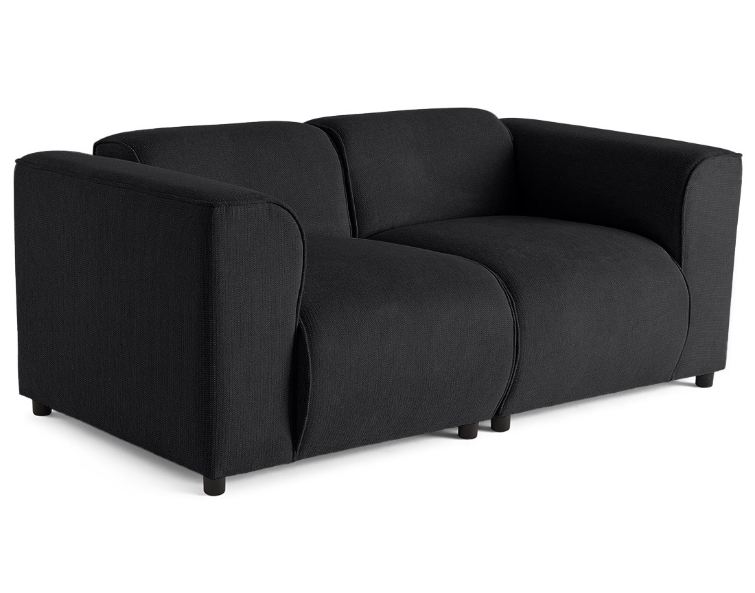Canapé modulable 2 places en tissu texturé Suaro