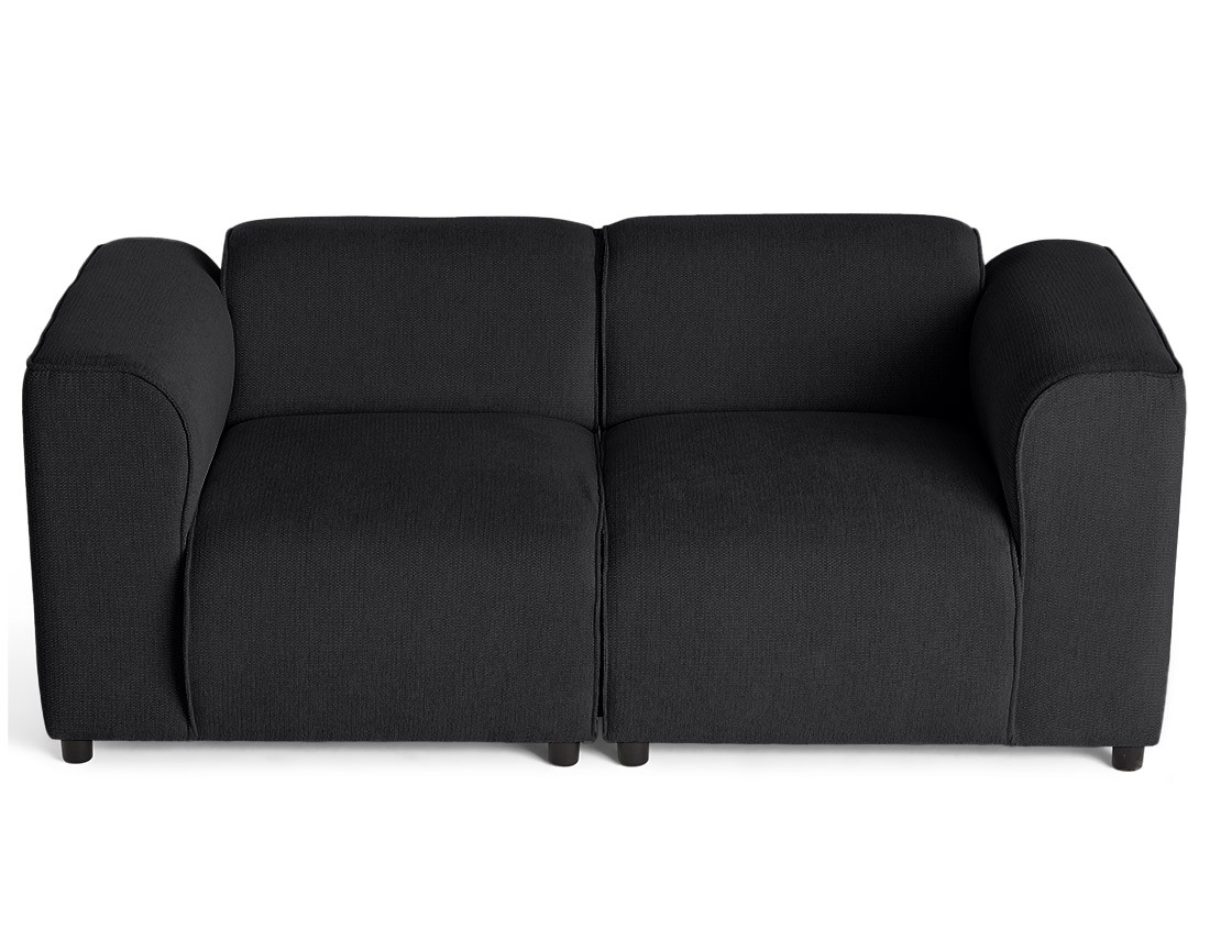 Canapé modulable 2 places en tissu texturé Suaro