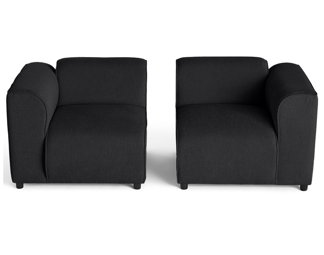 Canapé modulable 2 places en tissu texturé Suaro