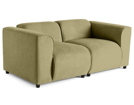 Canapé modulable 2 places en tissu texturé Suaro