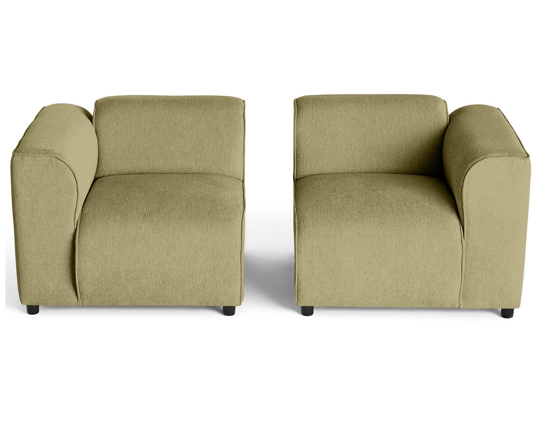 Canapé modulable 2 places en tissu texturé Suaro