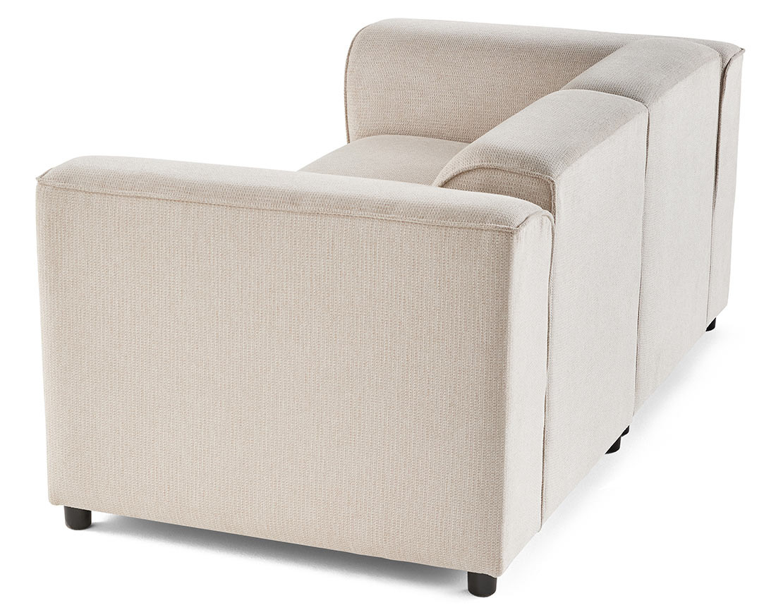 Canapé modulable 2 places en tissu texturé Suaro
