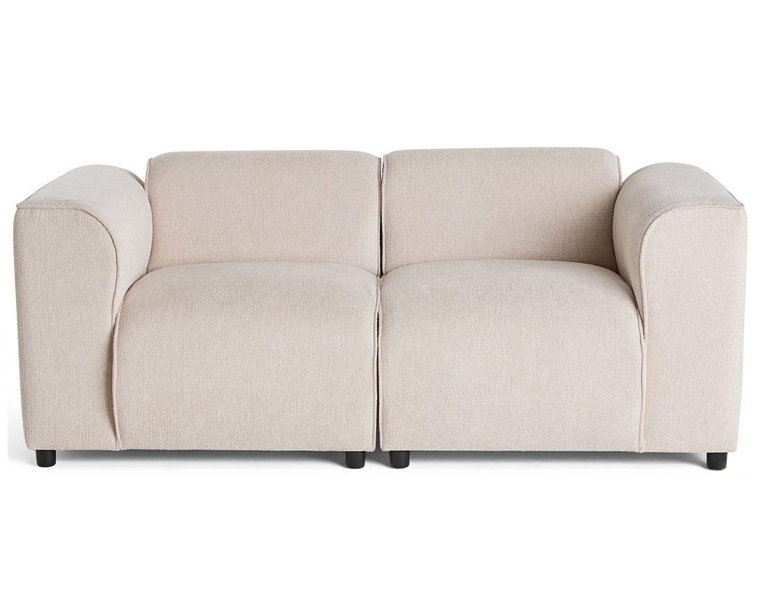 Canapé modulable 2 places en tissu texturé Suaro