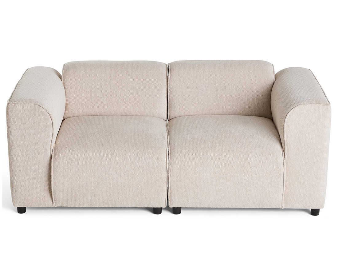 Canapé modulable 2 places en tissu texturé Suaro
