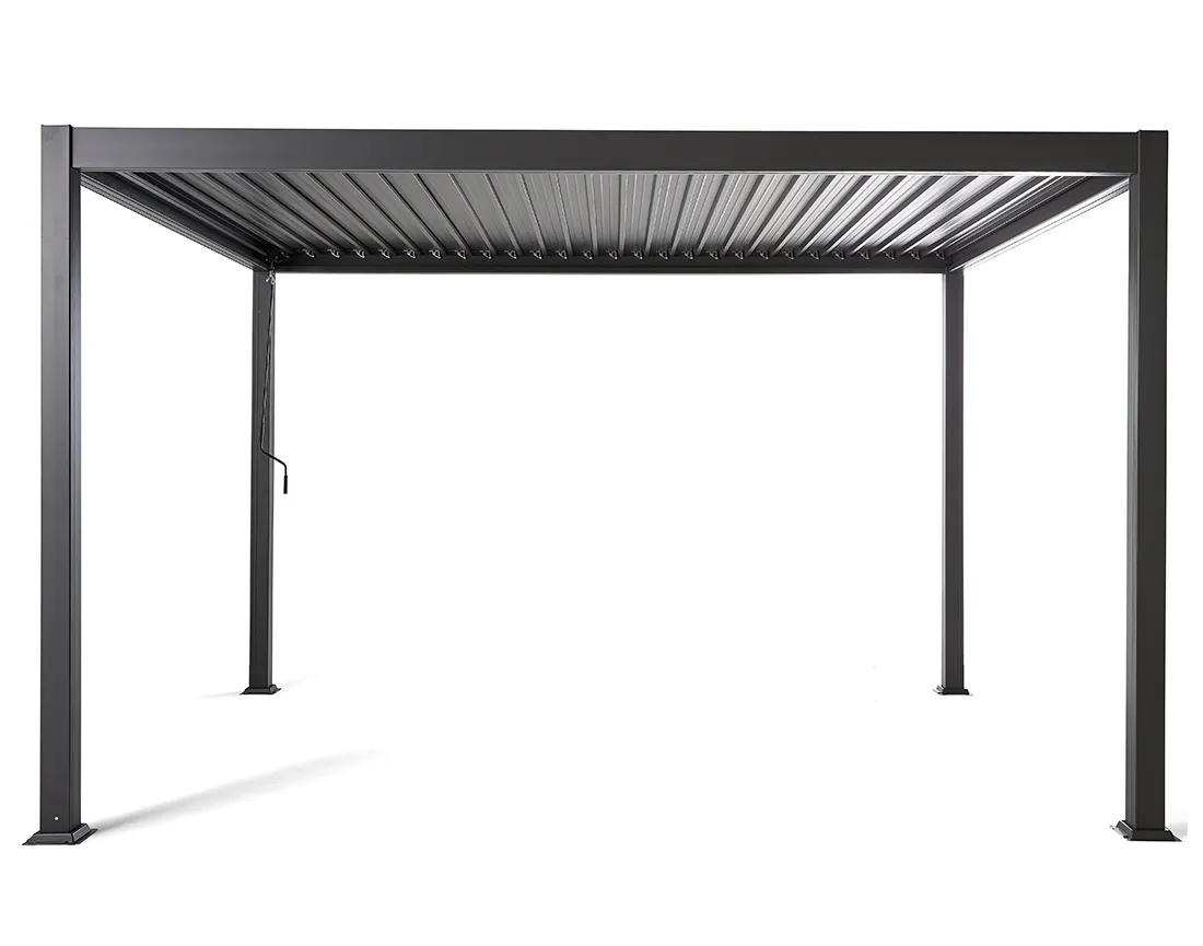Pergola bioclimatique en aluminium 3x3m gris anthracite Cherry