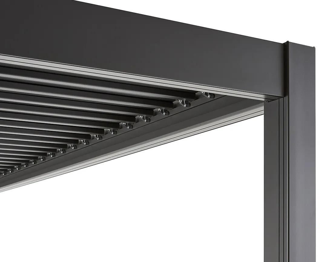 Pergola bioclimatique en aluminium 3x3m gris anthracite Cherry